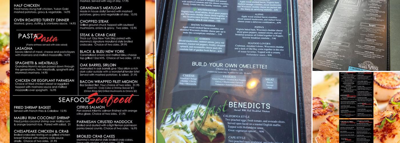 Momma Spriggs Restaurant Menu