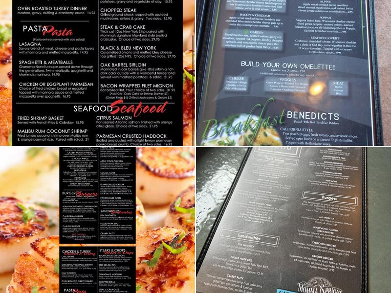 Momma Spriggs Restaurant Menu