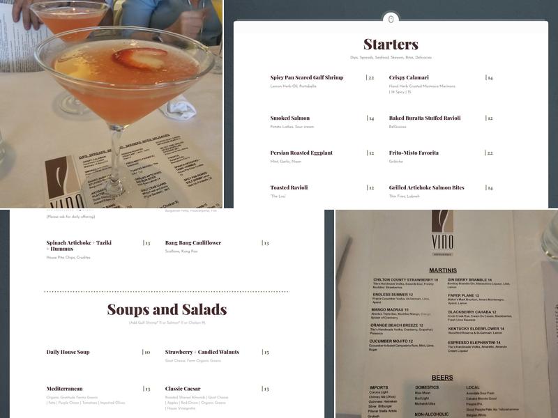 Vino Menu