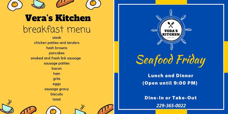 Vera's Kitchen Menu