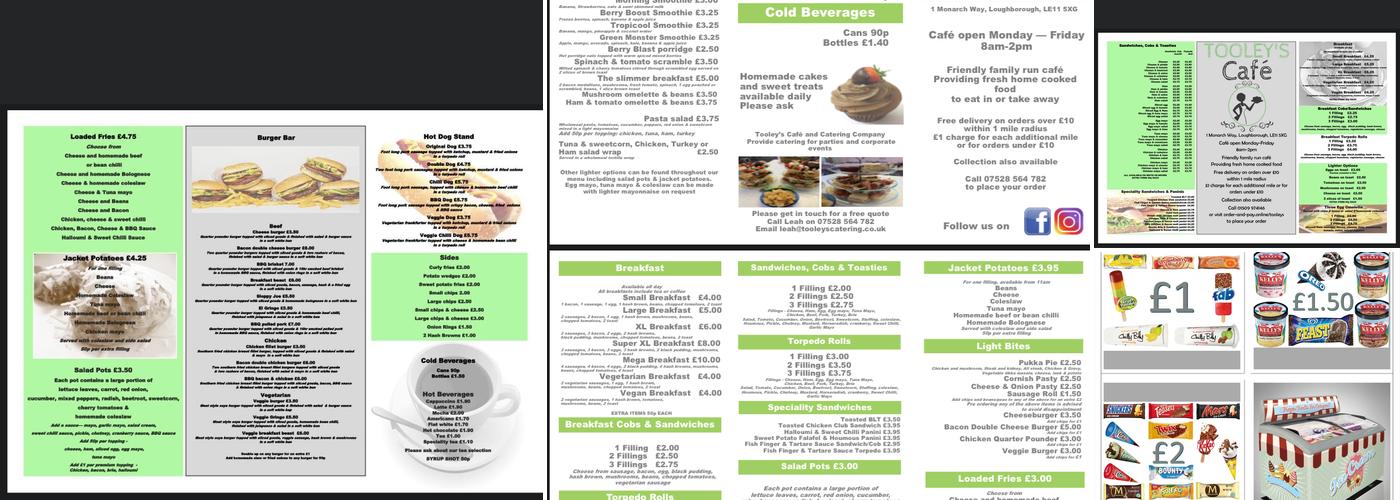 Tooley’s Café & Catering Company Menu