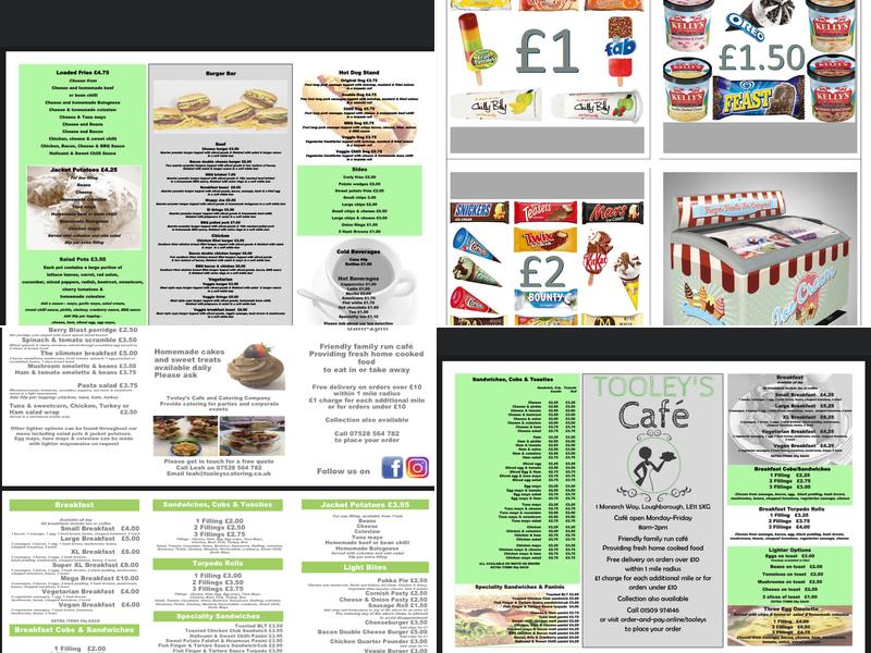 Tooley’s Café & Catering Company Menu