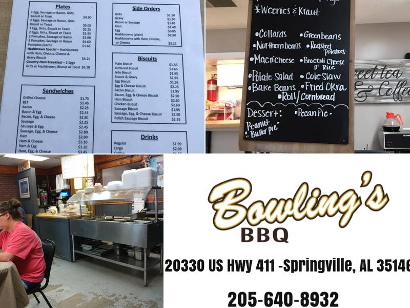 Bowling's BBQ Menu