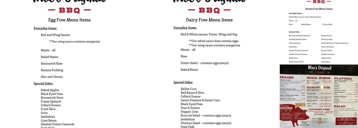 Moe's Original BBQ Menu