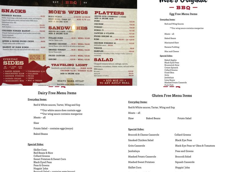 Moe's Original BBQ - Trussville Menu