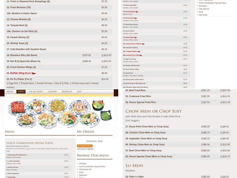 China Cafe Menu