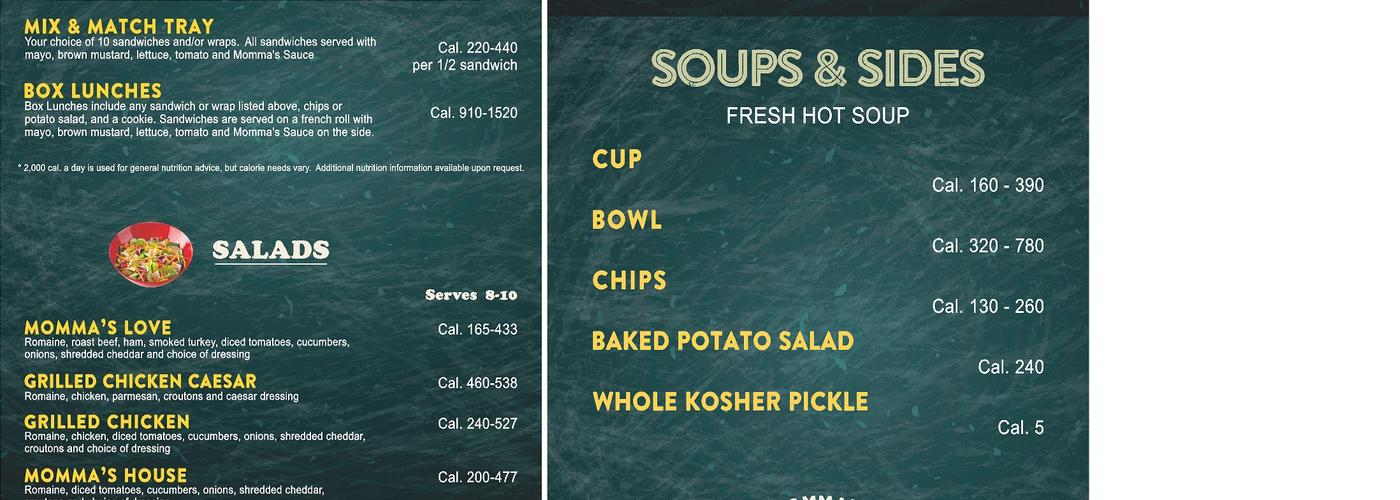 Momma Goldberg's Deli Menu