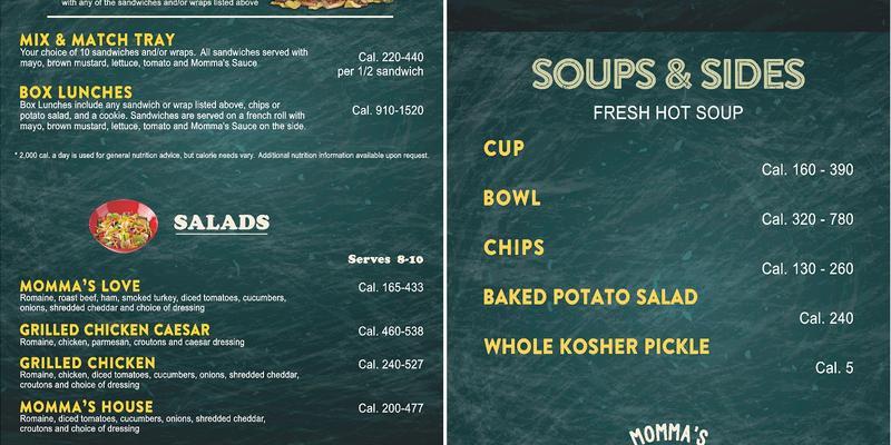 Momma Goldberg's Deli Menu