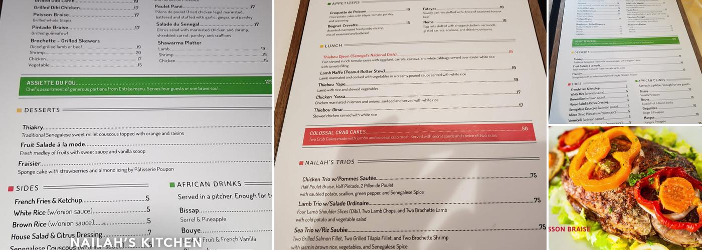 Nailah's kitchen Menu