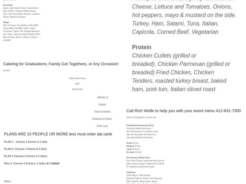 Trolley Stop Inn Menu