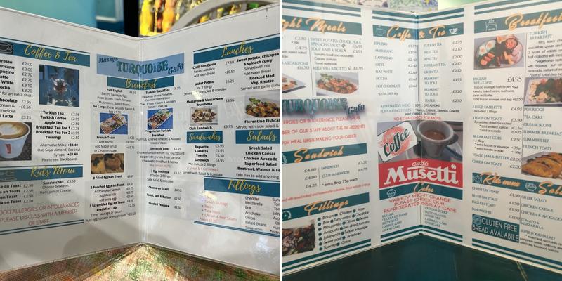 Muzzy's Turquoise Cafe Menu