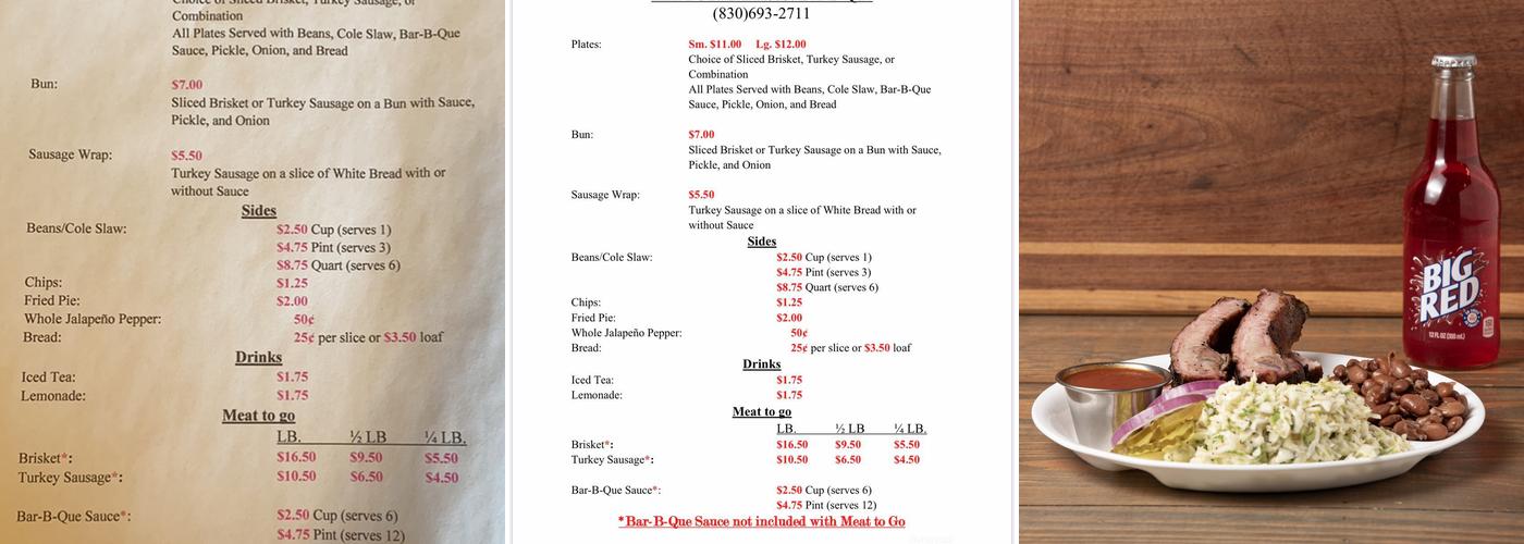 Inman's BBQ Menu