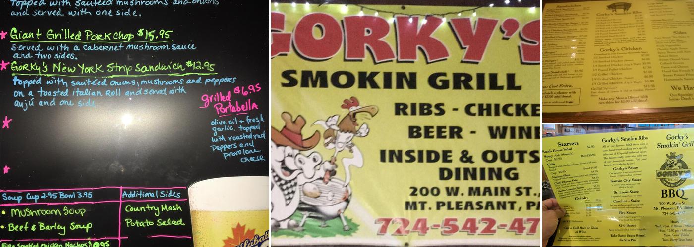 Gorky's Smokin Grill Menu