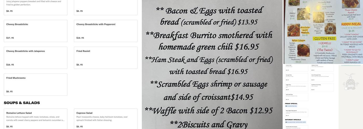 The Grumpy Italian Menu