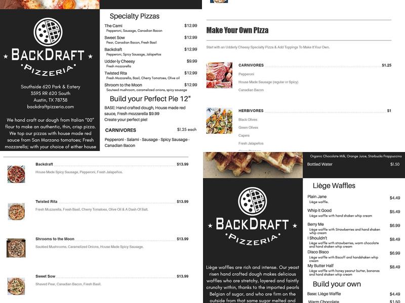 BackDraft Pizzeria Menu