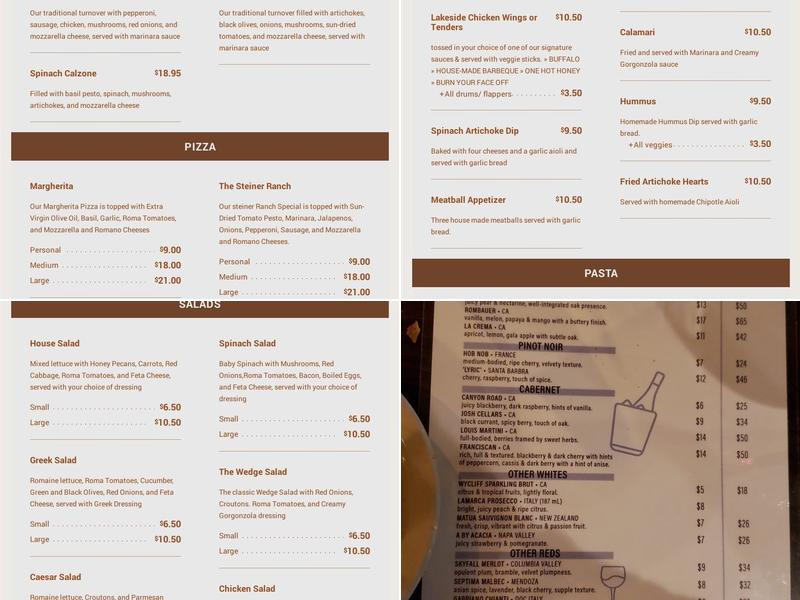 Lakeside Pizza & Grill Menu