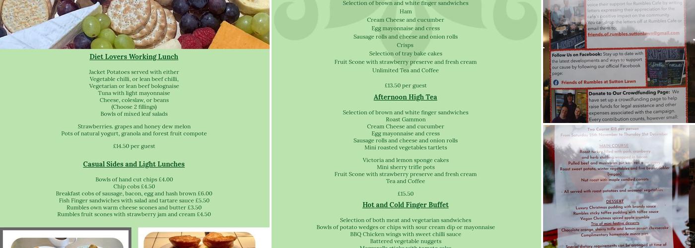 Rumbles at Vicar Water Menu