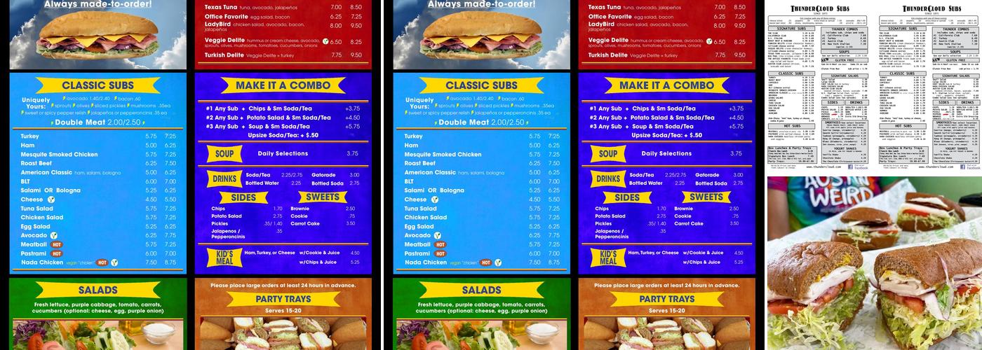 ThunderCloud Subs Menu