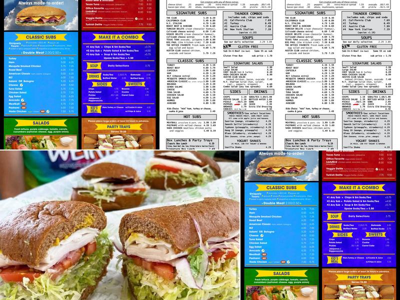ThunderCloud Subs Menu