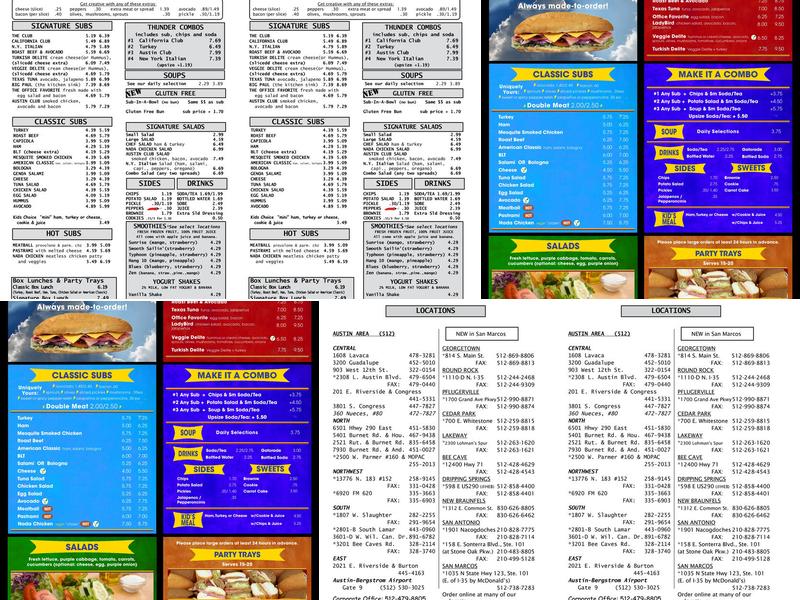 ThunderCloud Subs Menu