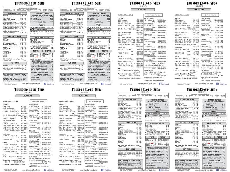 ThunderCloud Subs Menu