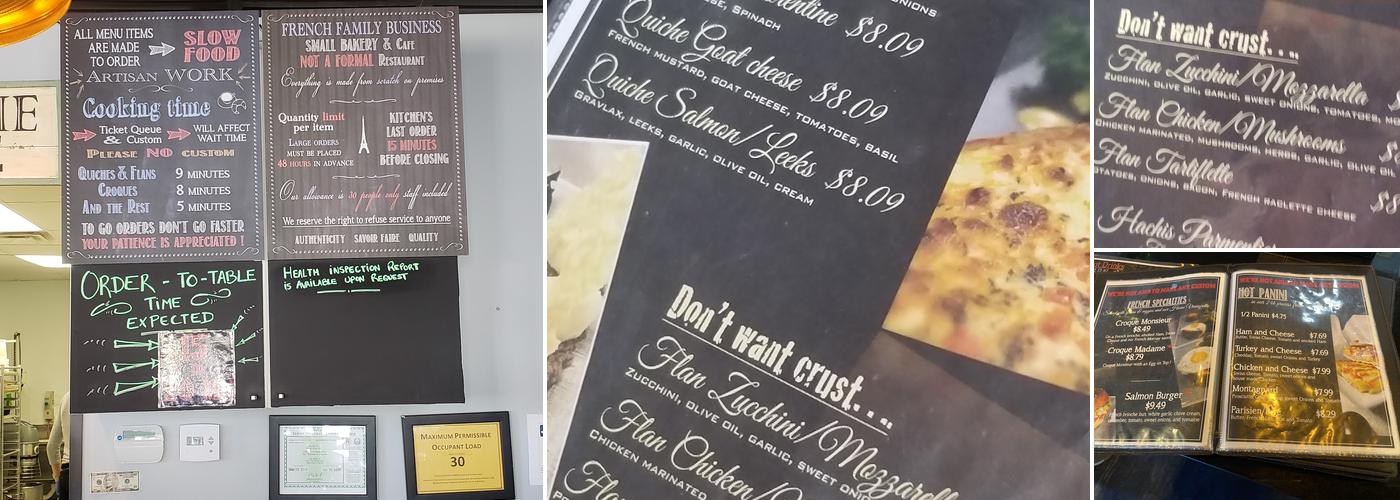 Baguette et Chocolat Menu