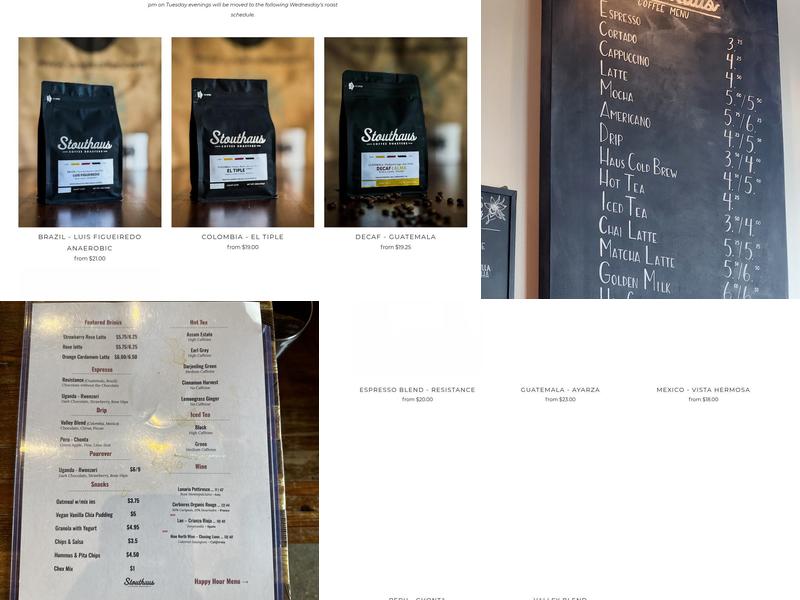 Stouthaus Coffee - Sunset Valley Menu