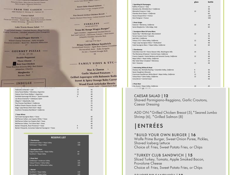TR Restaurant & Bar + Lounge Menu