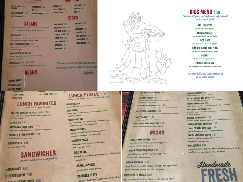 Casa Alde Menu