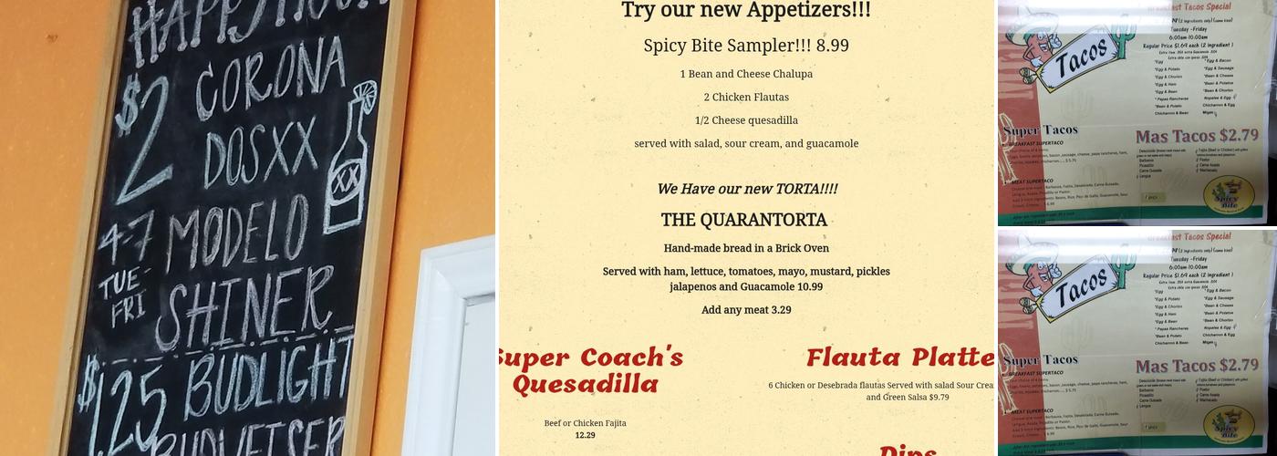 Spicy Bite Menu