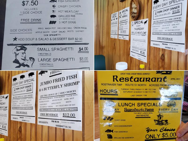 Roadside Restaurant Menu
