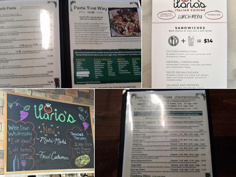Ilario's Italian Cuisine And Catering Menu