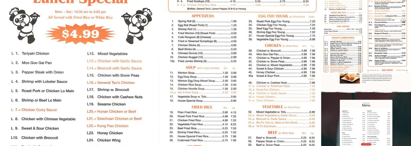 Panda Inn Menu