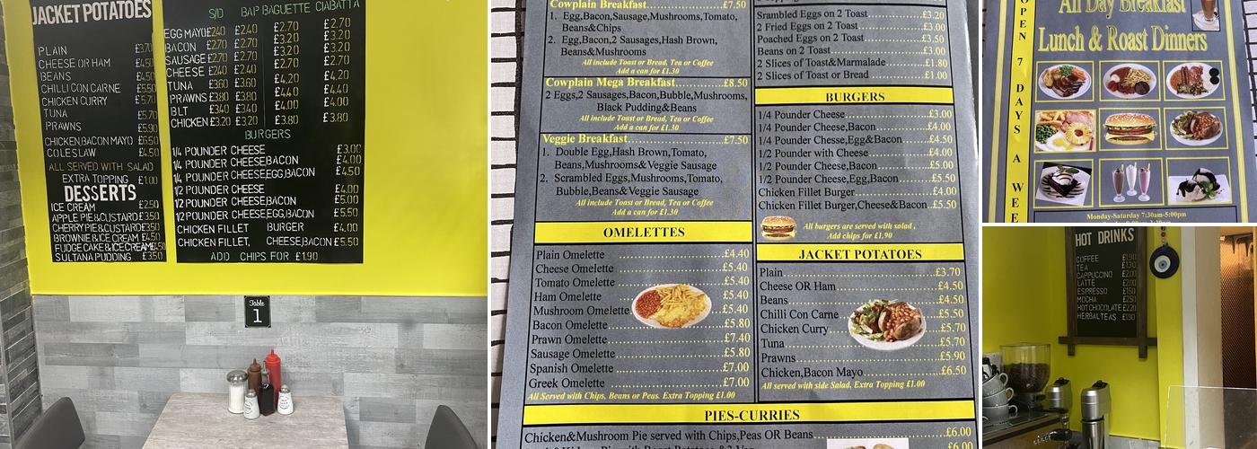 Cowplain Cafe & Restaurant Menu