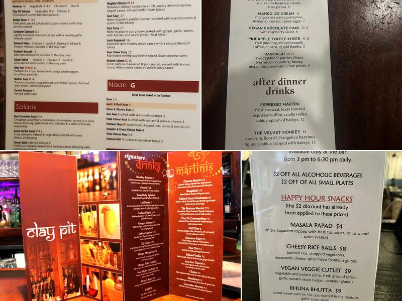 Clay Pit Contemporary Indian Cuisine Menu