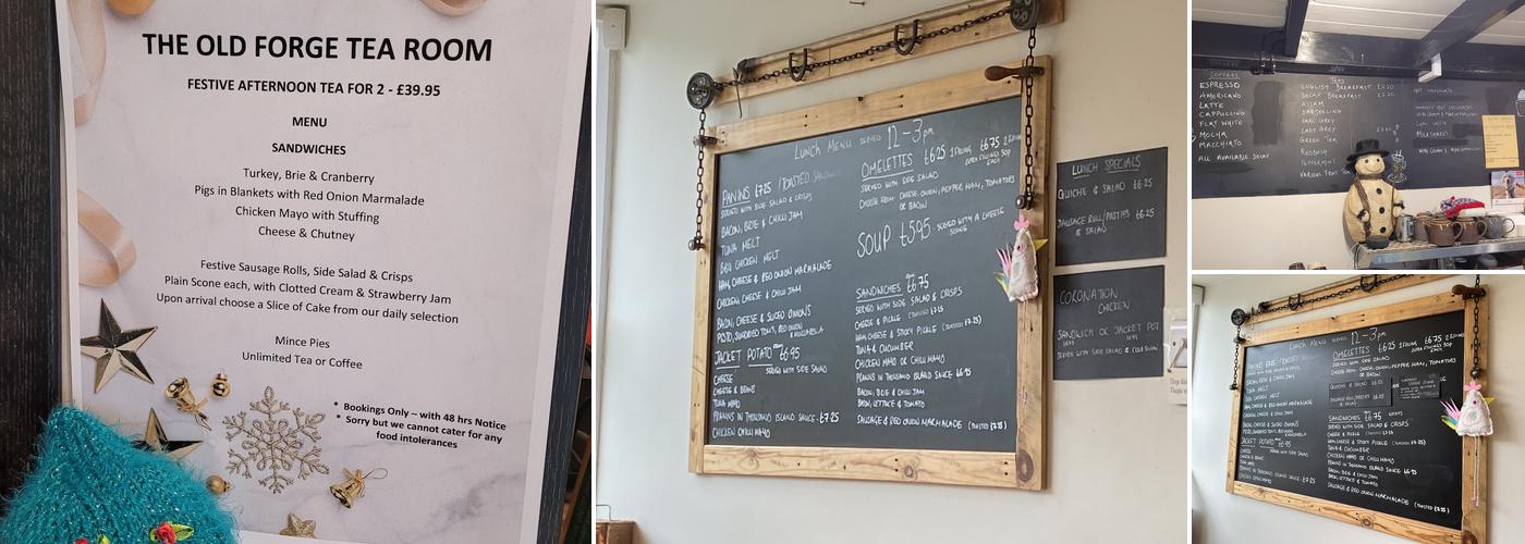 The Old Forge Tea Room Hambledon. Menu