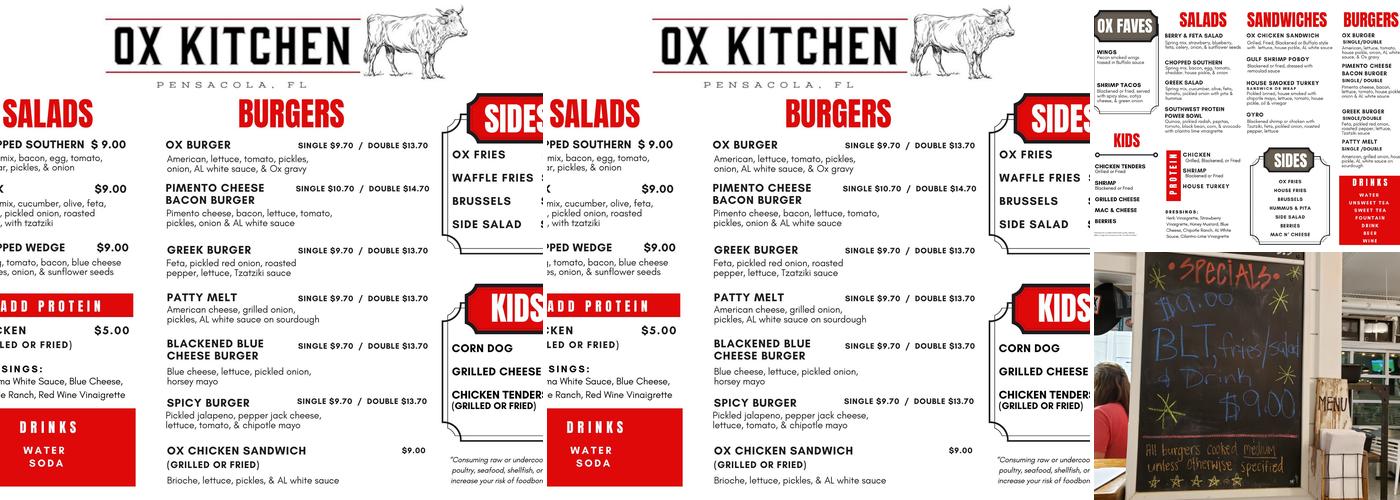 Ox Kitchen Menu