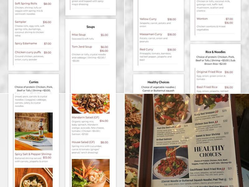 Thai Spice Restaurant Menu