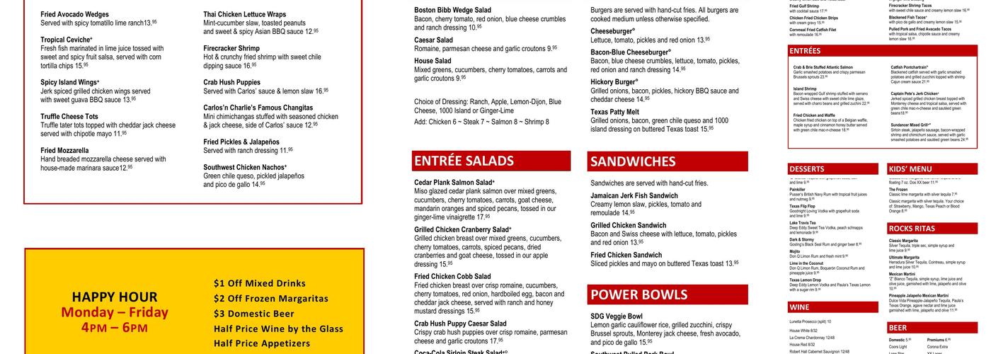 Sundancer Grill Menu