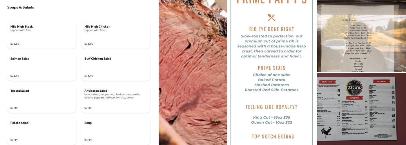 Pappy’s Menu
