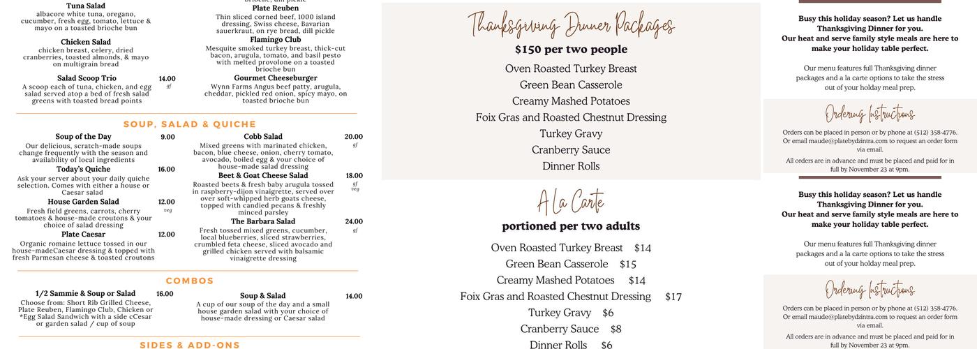 PLATE By Dzintra Menu