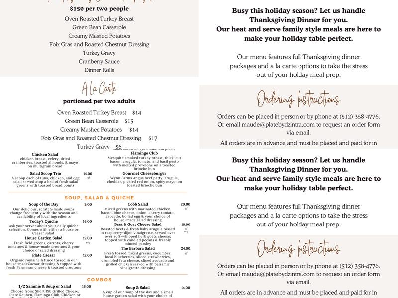 PLATE By Dzintra Menu