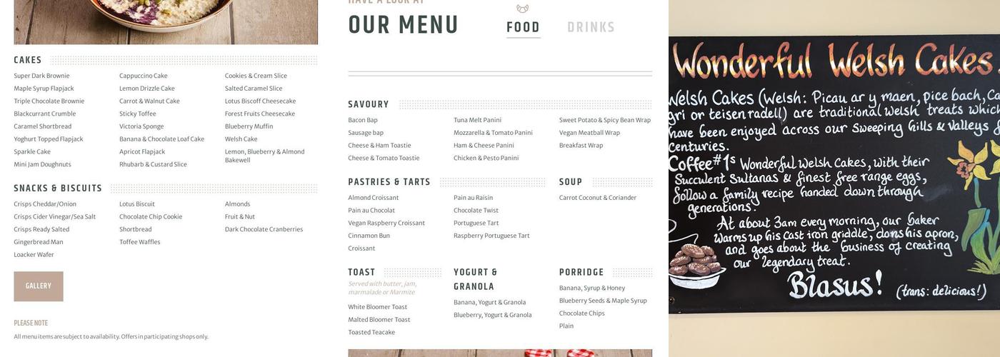 Coffee#1 Alresford Menu