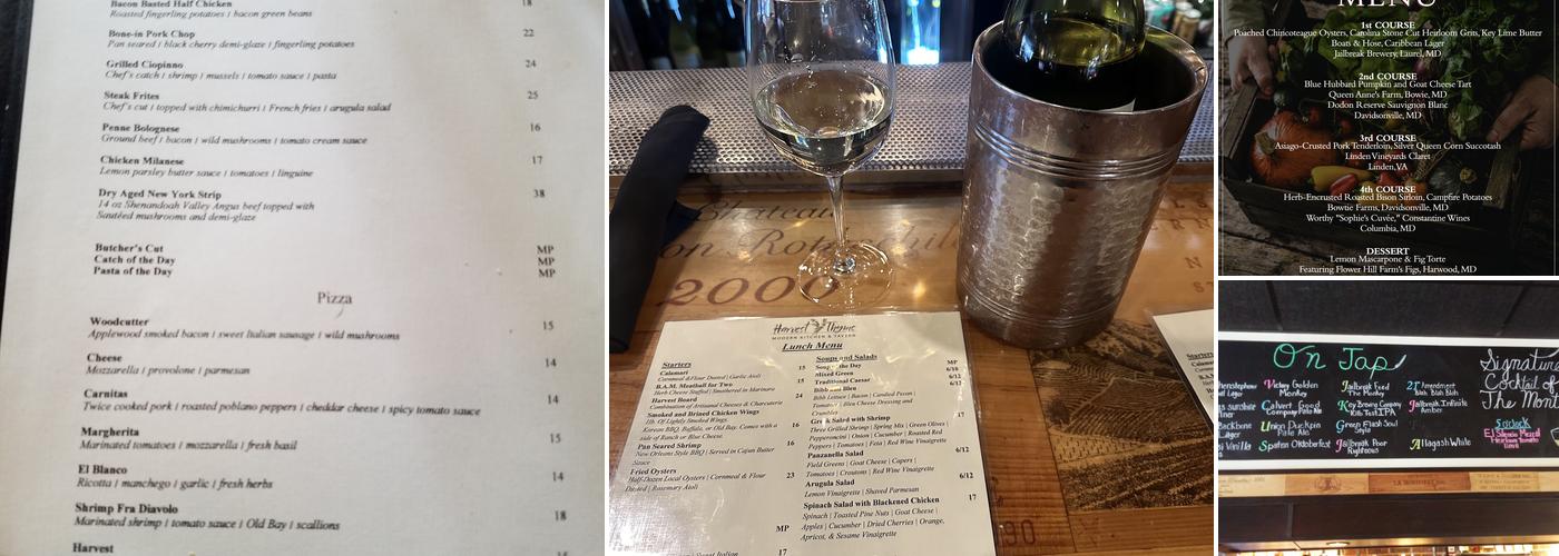 Harvest Thyme Tavern Menu