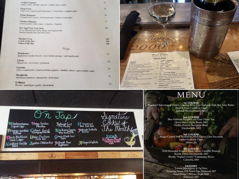 Harvest Thyme Tavern Menu