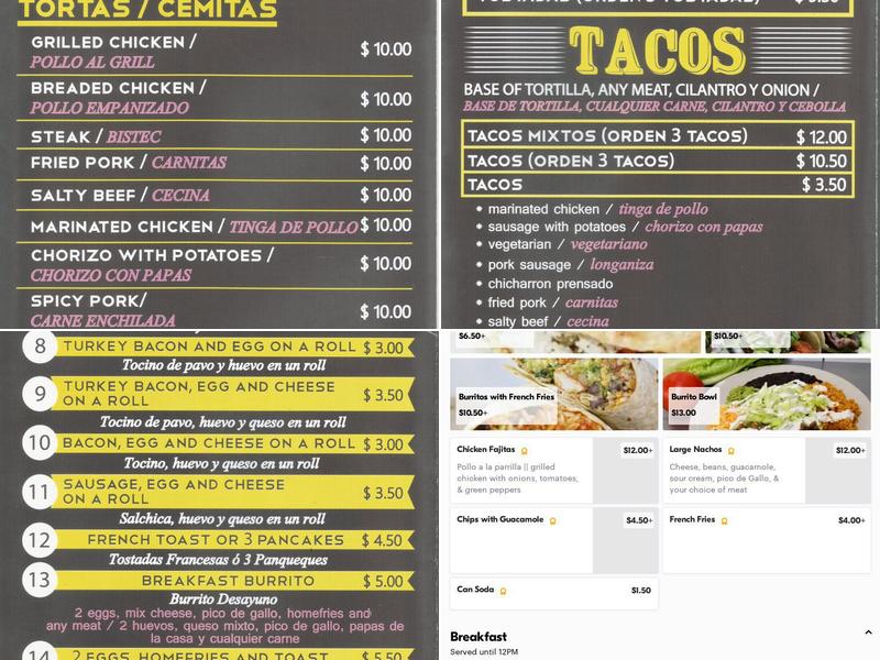 El Sancho Menu