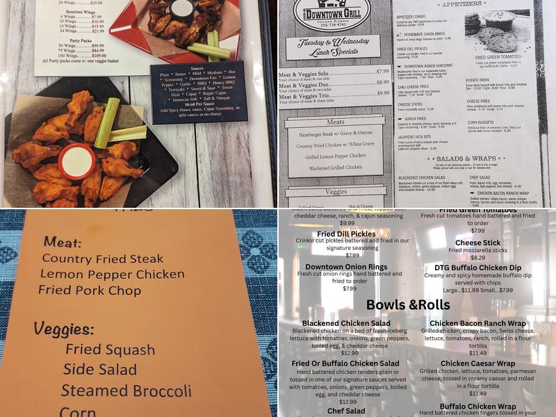 The Downtown Grill Menu