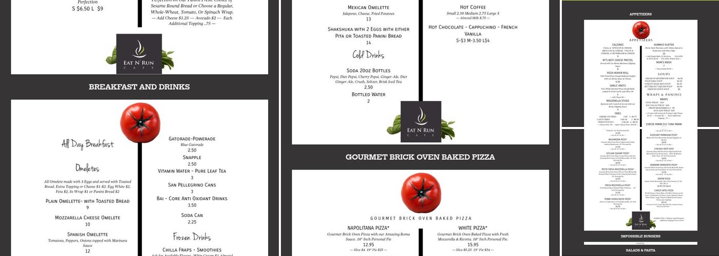 Eat N' Run Cafe Menu