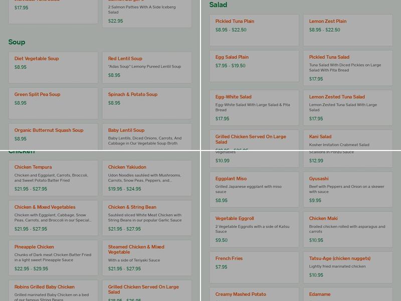 Fuji Hana Restaurant Menu