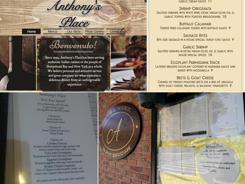 Anthony's Place Menu